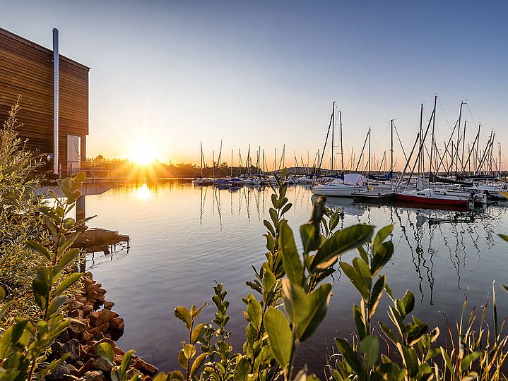 Hafen mit Segelbooten