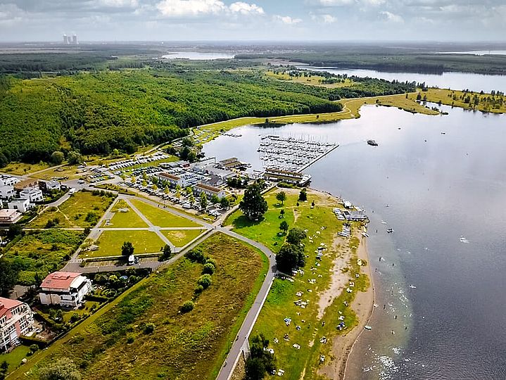 Cospudener See Luftaufnahme