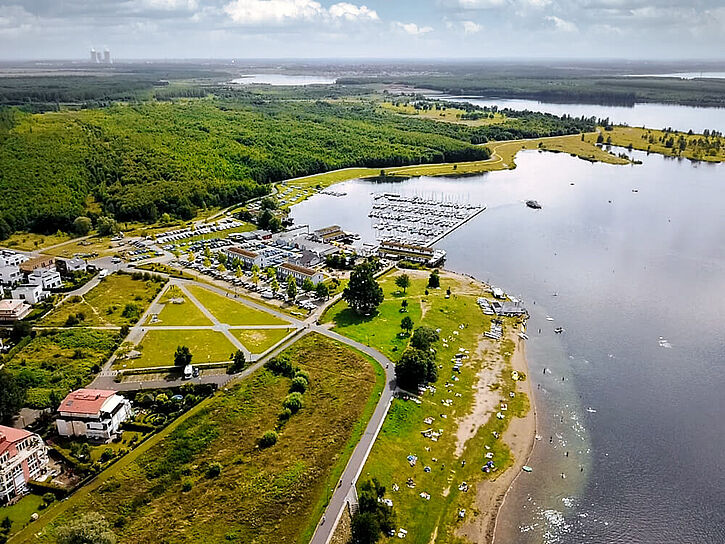 leipzig seen Cospudener See Luftaufnahme