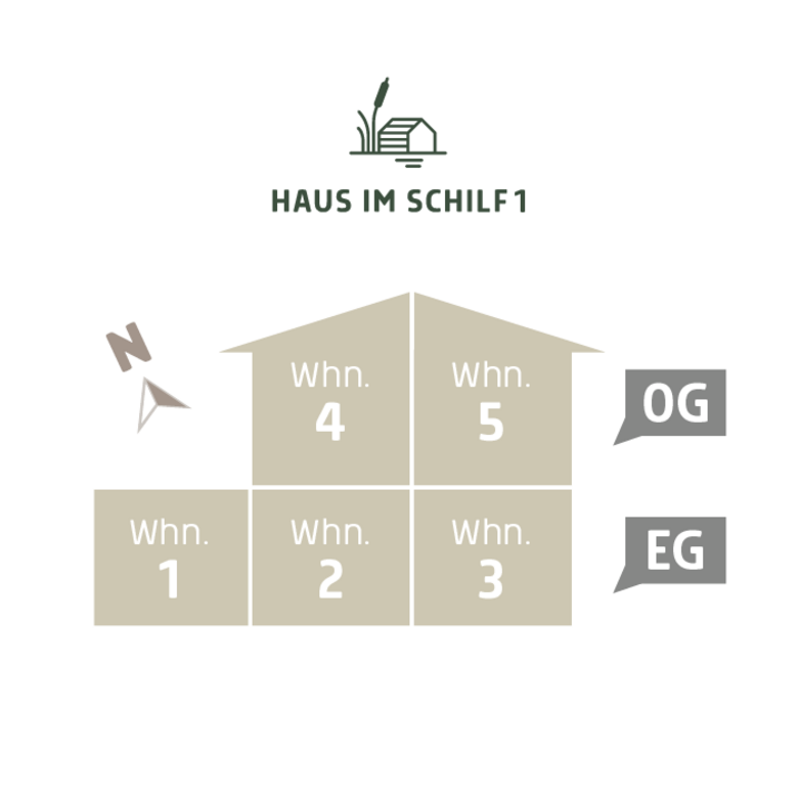 Haus im Schilf 1, 3D Lageplan, Ansicht von der Seite