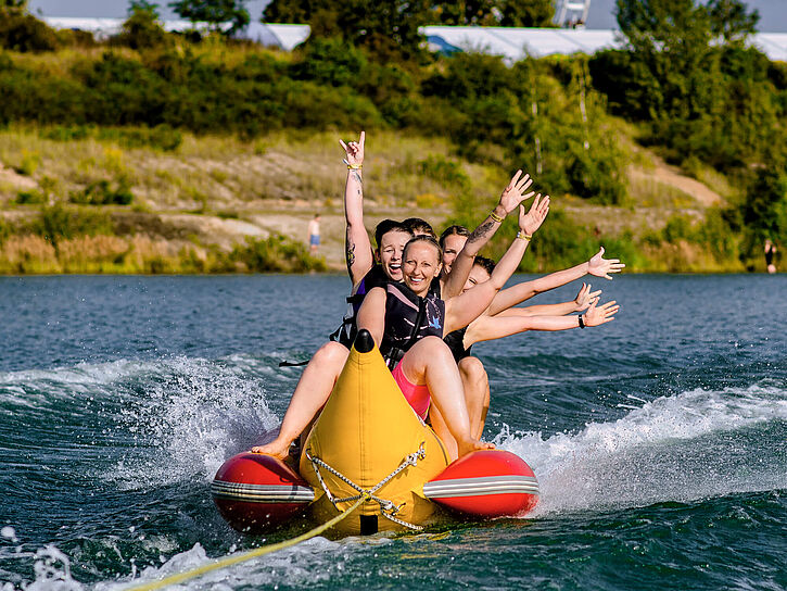 Urlaub Hainer See Banane fahren 