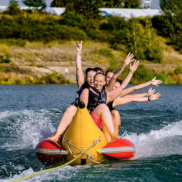 Urlaub Hainer See Banane fahren 