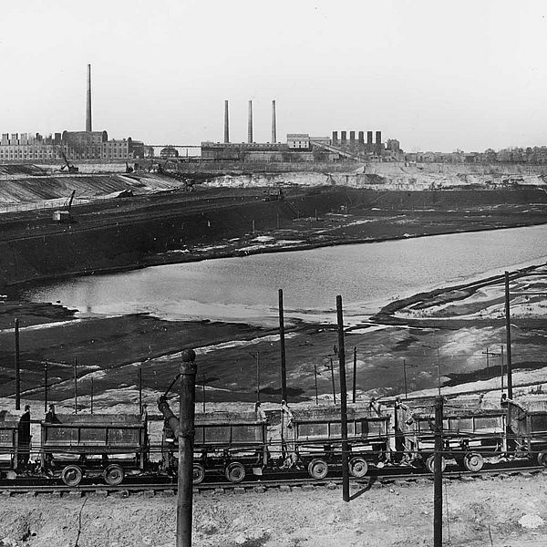 Leipziger Neuseenland Tagebau Lobstädt Brikettfabrik Dora-Helene 1934
