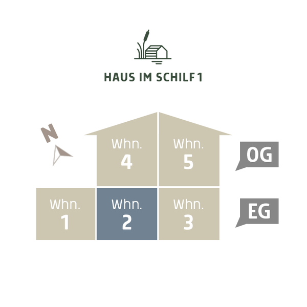HAUS IM SCHILF 1, 3D Lageplan von Ferienwohnung 2, Ansicht von der Seite