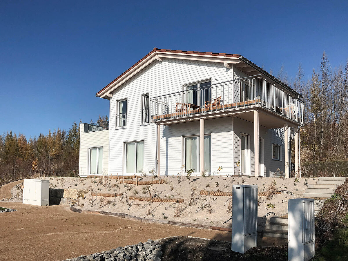 Das Ferienhaus "Haus im Schilf" am Hainer See