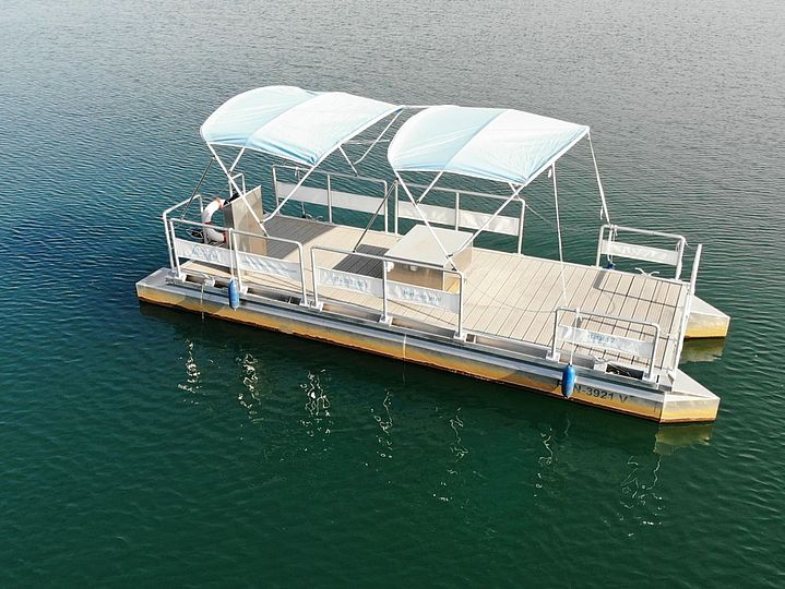 E-Floß auf dem Hainer See