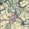 Gelber Kartenausschnitt. Trachenau ist rot umrandet und liegt westlich von Treppendorf.