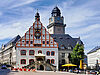 Marktplatz mit Rathaus in Plauen.