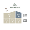  3D Lageplan vom HAUS IM SCHILF 2, Ansicht von der Seite. Ferienwohnung 10 liegt im Obergeschoss.