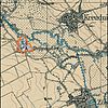 Gelber Kartenausschnitt. Treppendorf ist rot umrandet und liegt an der Pleiße. Nordwestlich von Zöpen, Südwestlich von Kreudnitz.
