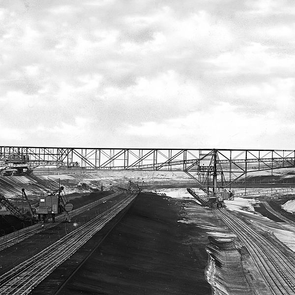 Leipziger Neuseenland Tagebau Golpa Abraumfoerderbruecke 1930