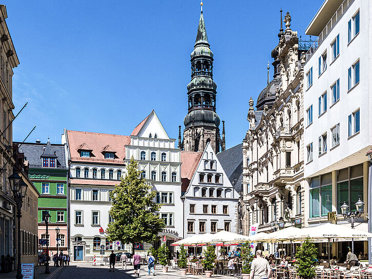 Staedtetrip Zwickau Hauptmarkt und Dom