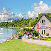 Wasserski-Anlage und hHaus am Ufer des Kulkwitzer Sees