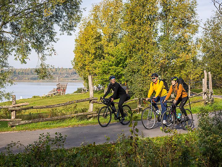 Radfahrer am Schladitzer Seeufer