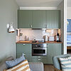 Grüne Küchen-Zeile im wohn-Zimmer.