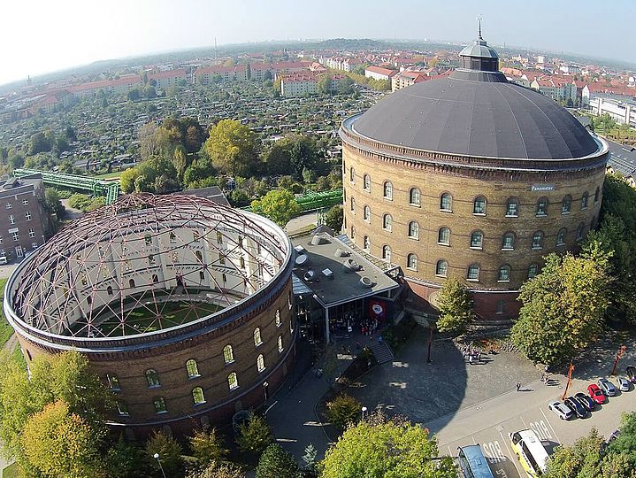 Panometer Leipzig von oben